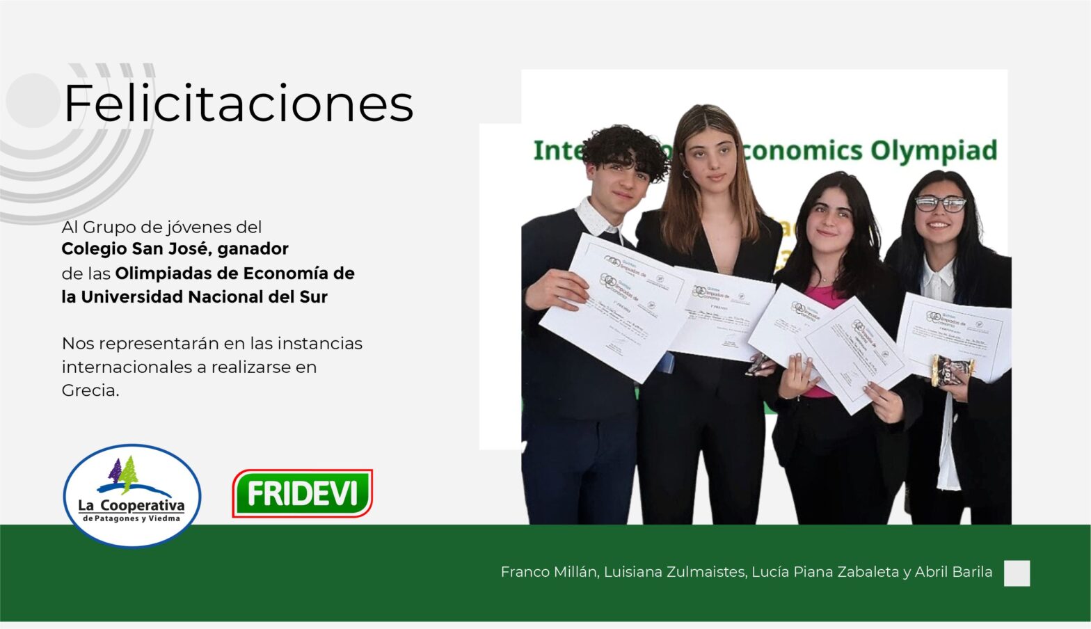 Alumnos del San José ganadores de las Olimpiadas de Economía